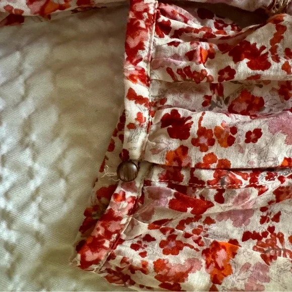 Moulinette Soeurs Anthropologie Peplum Floral Blouse, Size 4 - Picture 7 of 10